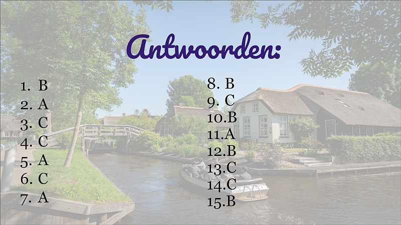 De Giethoorn Quiz Antwoorden